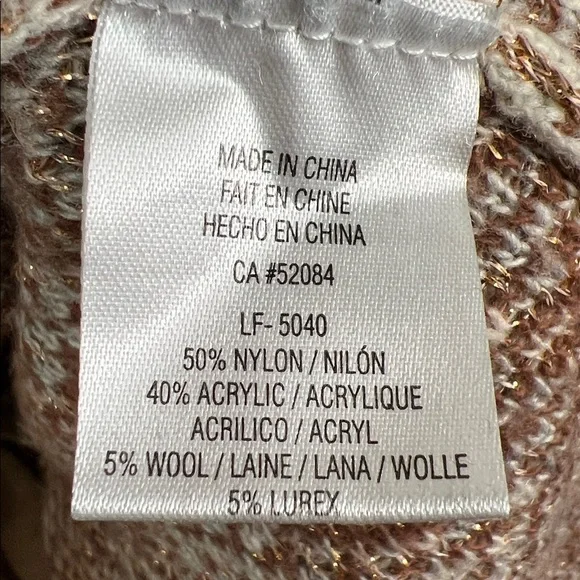 Anthropologie La Fee Verte Chevron Zig Zag MetallicLong Cardigan Size M/L - Picture 7 of 8